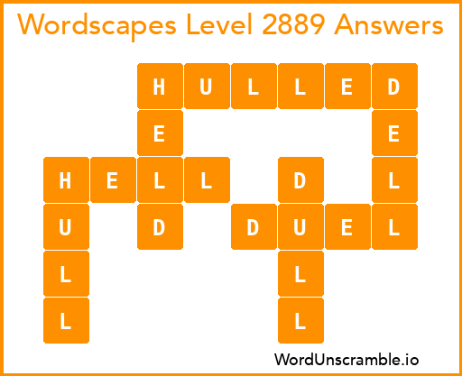 Wordscapes Level 2889 Answers