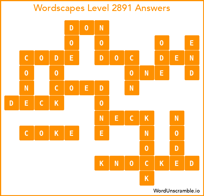 Wordscapes Level 2891 Answers