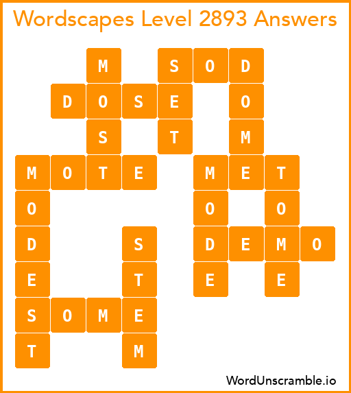Wordscapes Level 2893 Answers
