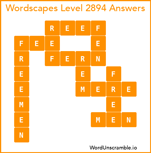 Wordscapes Level 2894 Answers