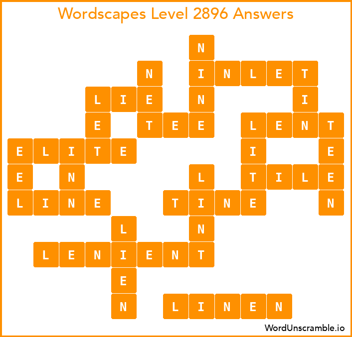Wordscapes Level 2896 Answers