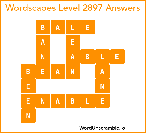 Wordscapes Level 2897 Answers