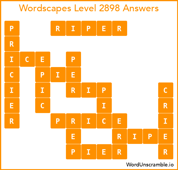 Wordscapes Level 2898 Answers