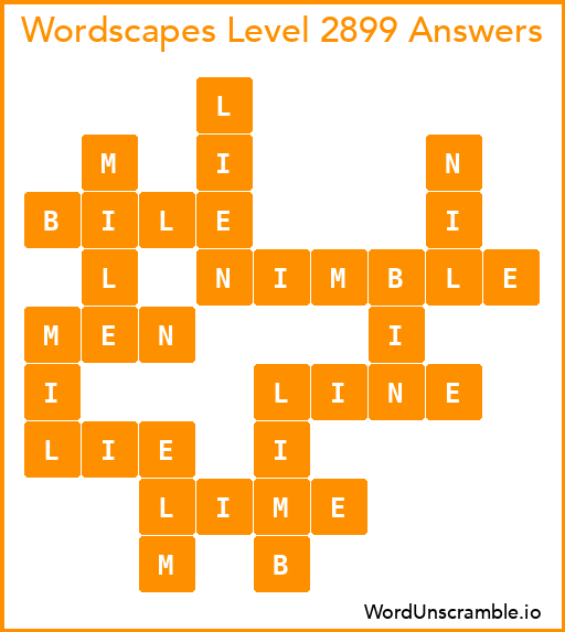 Wordscapes Level 2899 Answers