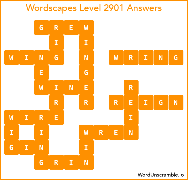 Wordscapes Level 2901 Answers