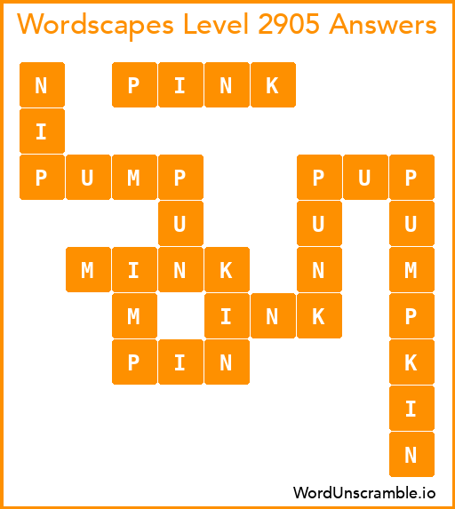 Wordscapes Level 2905 Answers