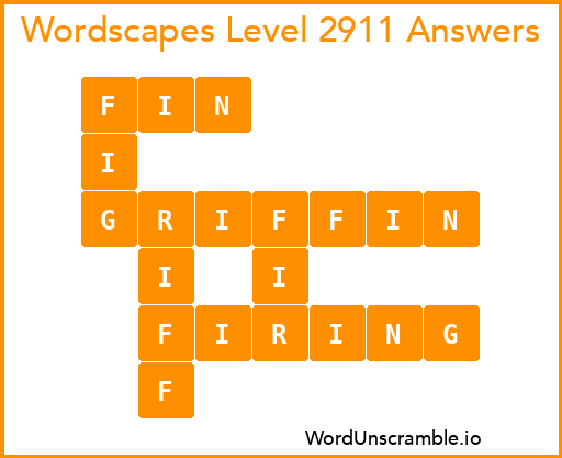 Wordscapes Level 2911 Answers