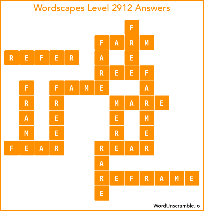 Wordscapes Level 2912 Answers
