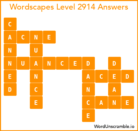 Wordscapes Level 2914 Answers