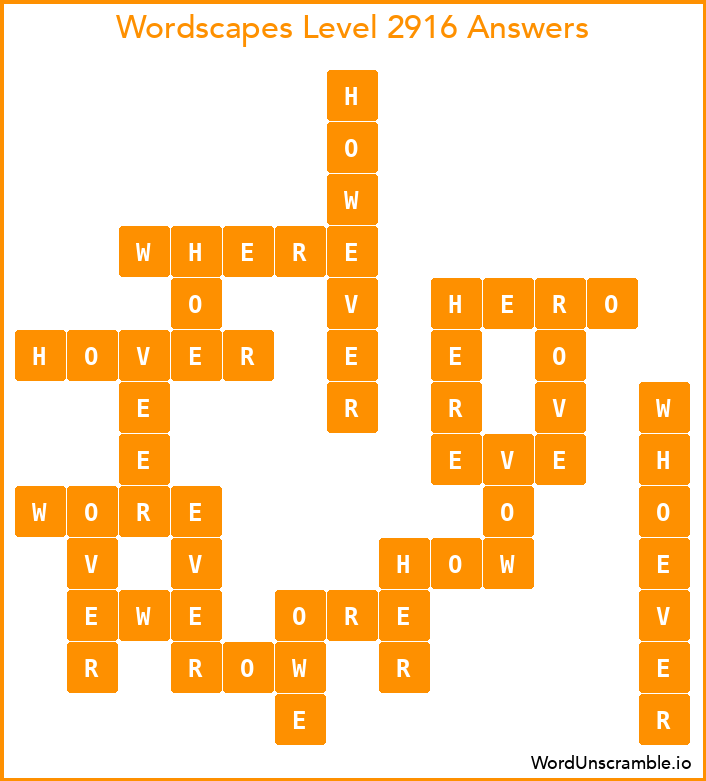 Wordscapes Level 2916 Answers