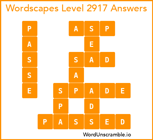 Wordscapes Level 2917 Answers