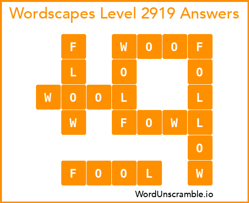 Wordscapes Level 2919 Answers