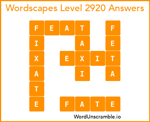 Wordscapes Level 2920 Answers