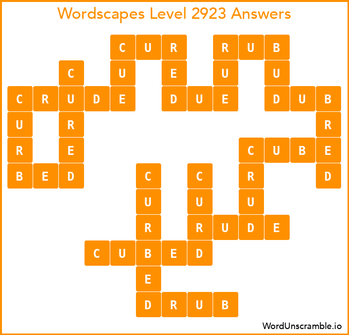 Wordscapes Level 2923 Answers