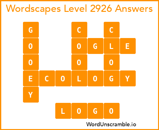 Wordscapes Level 2926 Answers