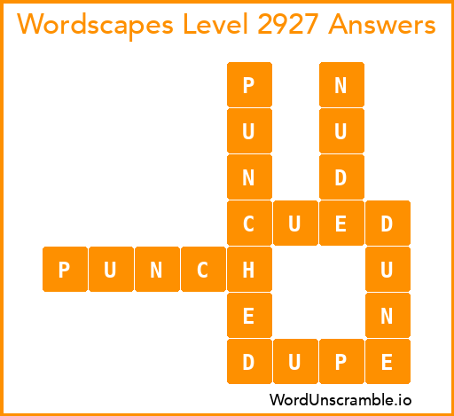 Wordscapes Level 2927 Answers
