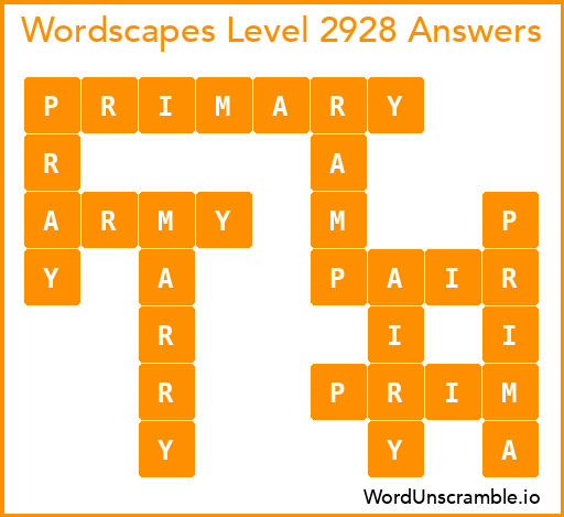 Wordscapes Level 2928 Answers