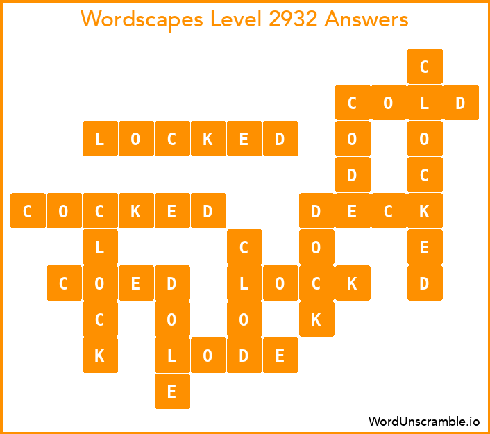 Wordscapes Level 2932 Answers