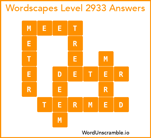 Wordscapes Level 2933 Answers