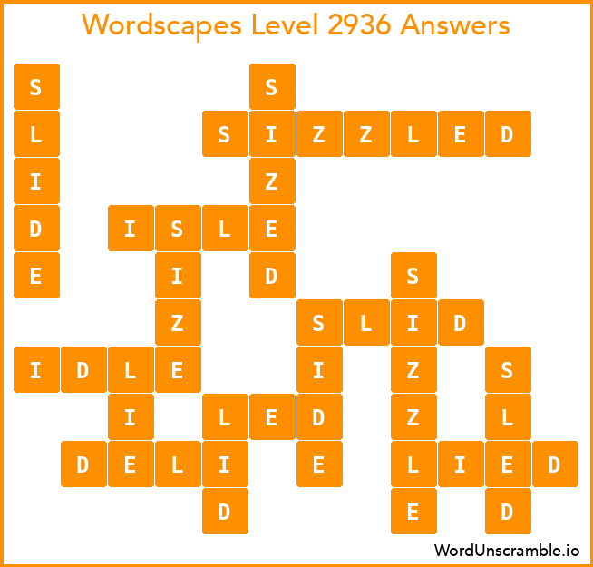 Wordscapes Level 2936 Answers