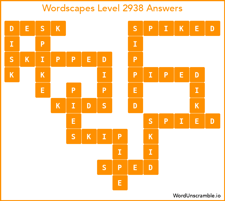 Wordscapes Level 2938 Answers