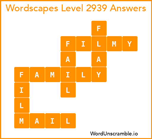 Wordscapes Level 2939 Answers