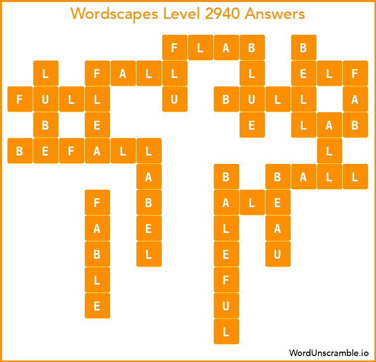 Wordscapes Level 2940 Answers