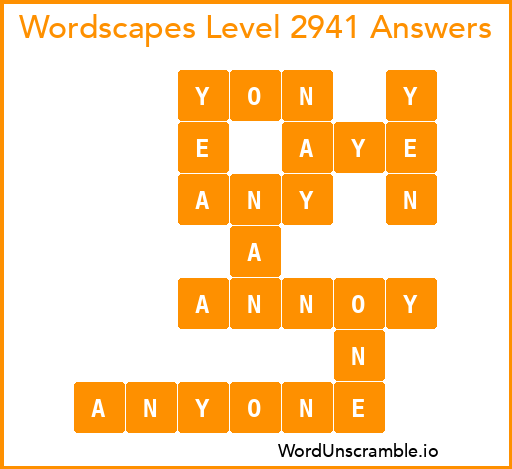 Wordscapes Level 2941 Answers
