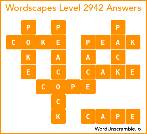 Wordscapes Level 2942 Answers