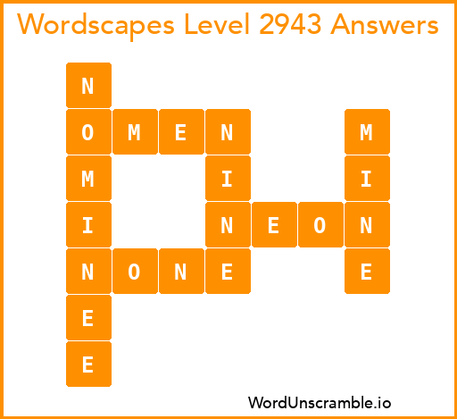 Wordscapes Level 2943 Answers