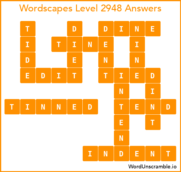 Wordscapes Level 2948 Answers
