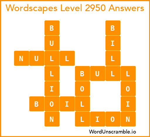 Wordscapes Level 2950 Answers