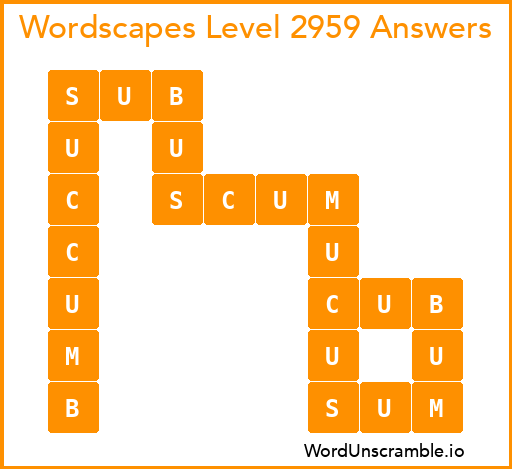 Wordscapes Level 2959 Answers