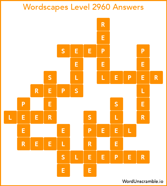 Wordscapes Level 2960 Answers