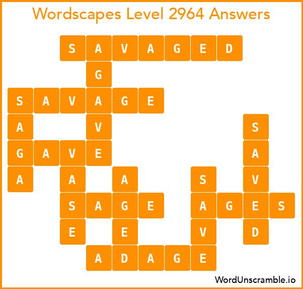 Wordscapes Level 2964 Answers