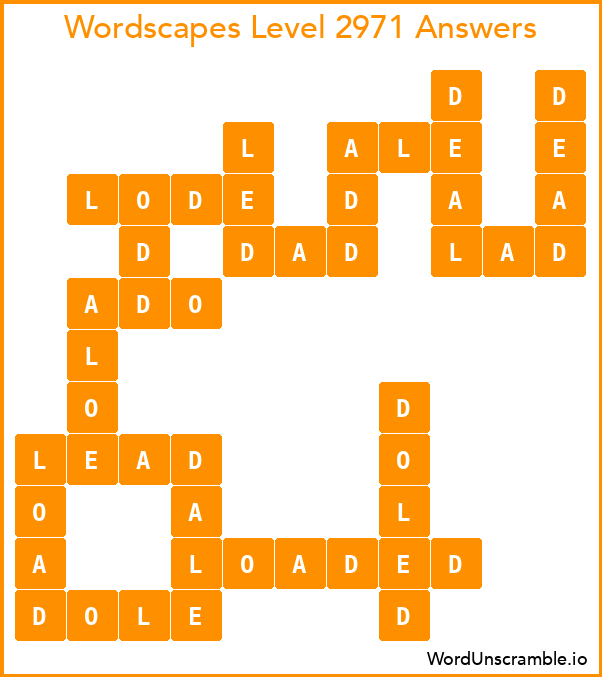 Wordscapes Level 2971 Answers