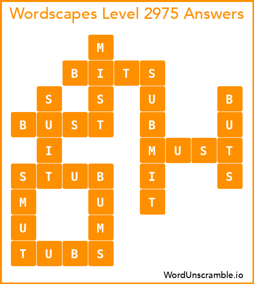 Wordscapes Level 2975 Answers
