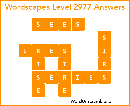 Wordscapes Level 2977 Answers