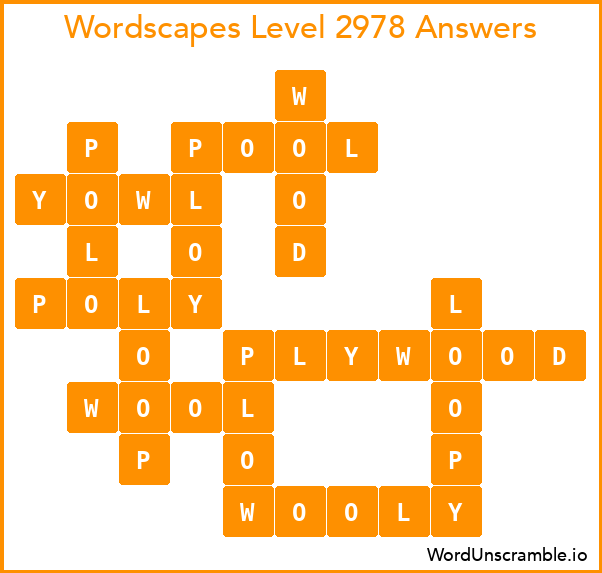 Wordscapes Level 2978 Answers