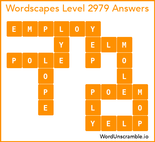 Wordscapes Level 2979 Answers
