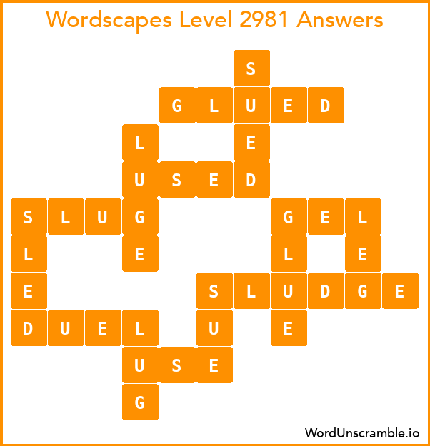 Wordscapes Level 2981 Answers