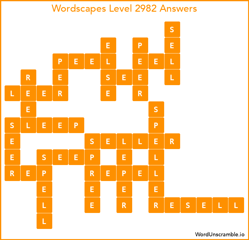 Wordscapes Level 2982 Answers