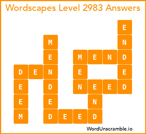Wordscapes Level 2983 Answers