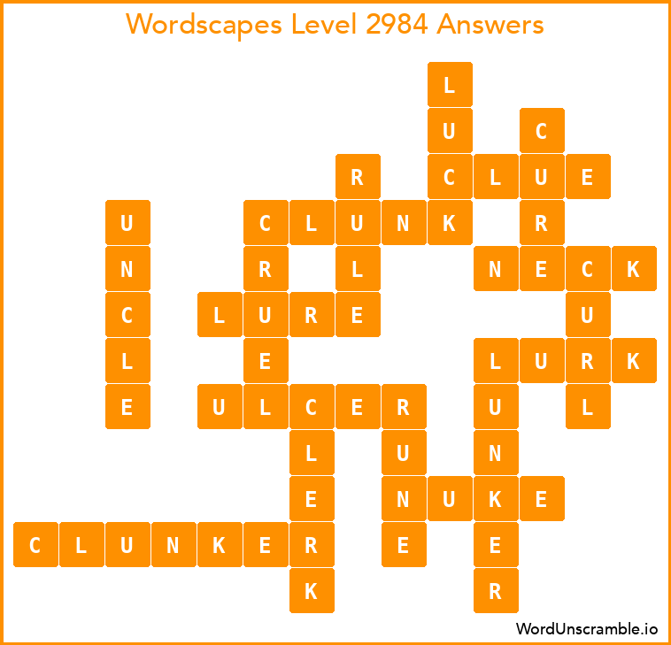 Wordscapes Level 2984 Answers