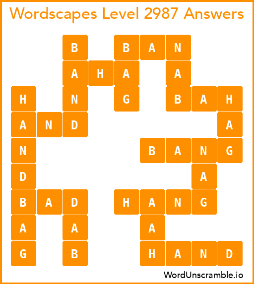 Wordscapes Level 2987 Answers