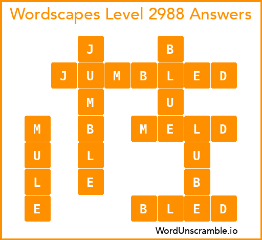 Wordscapes Level 2988 Answers