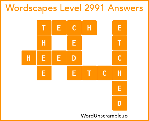 Wordscapes Level 2991 Answers