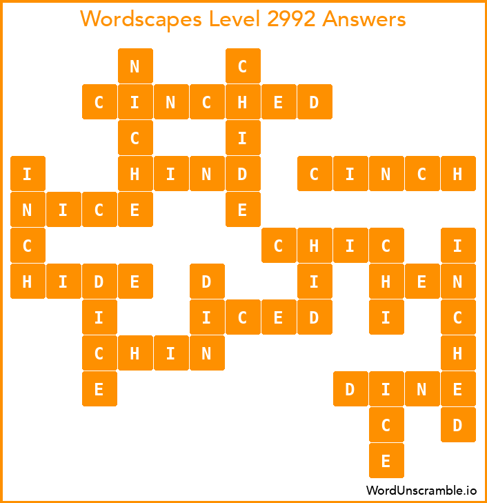 Wordscapes Level 2992 Answers