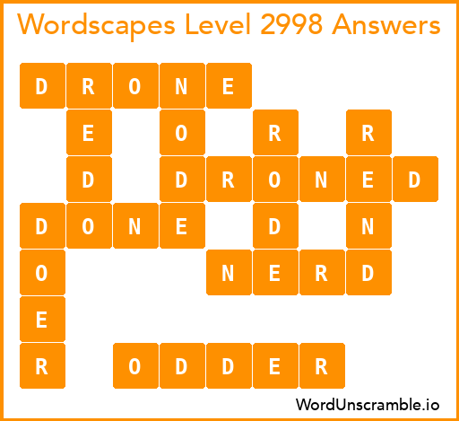 Wordscapes Level 2998 Answers