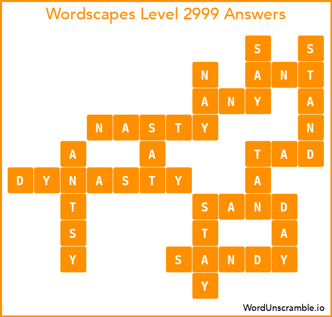 Wordscapes Level 2999 Answers
